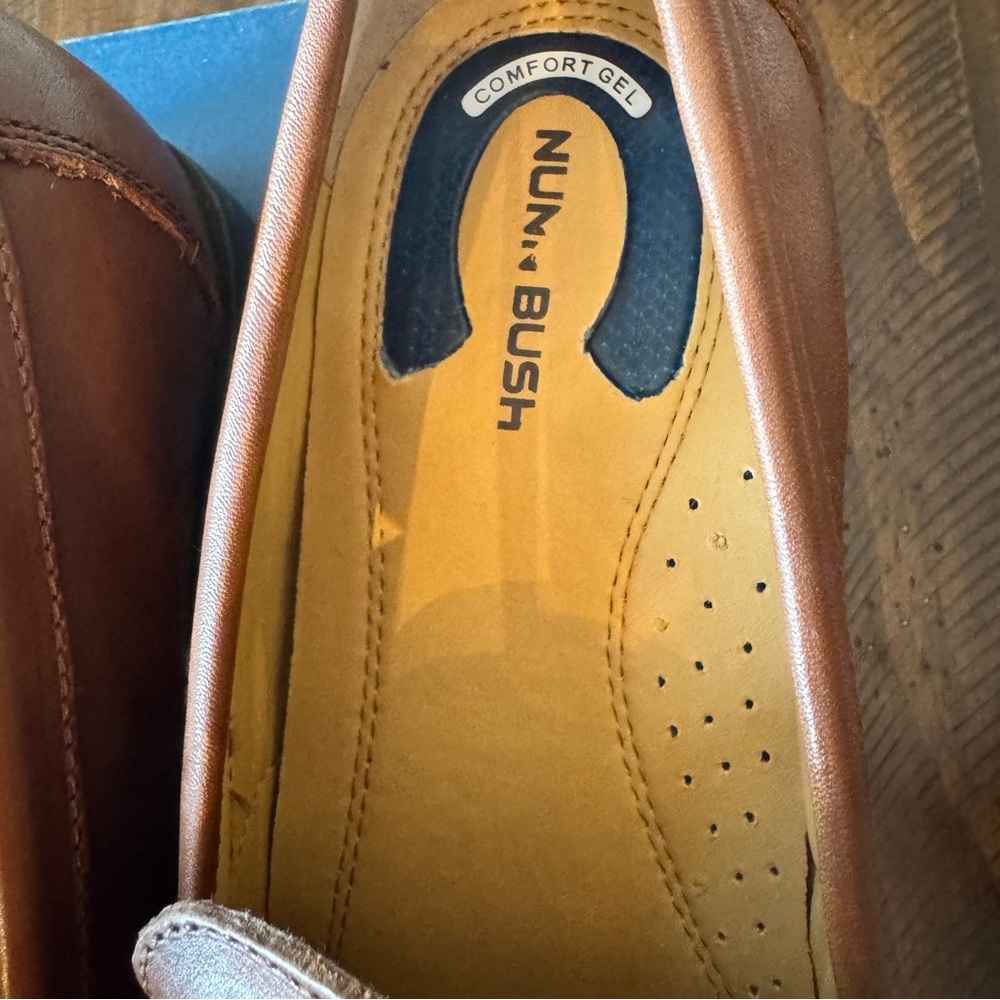 Nunn Bush Gel Comfort Men's Brown Leather Slip On Dress Loafers size 11 - Picture 7 of 16